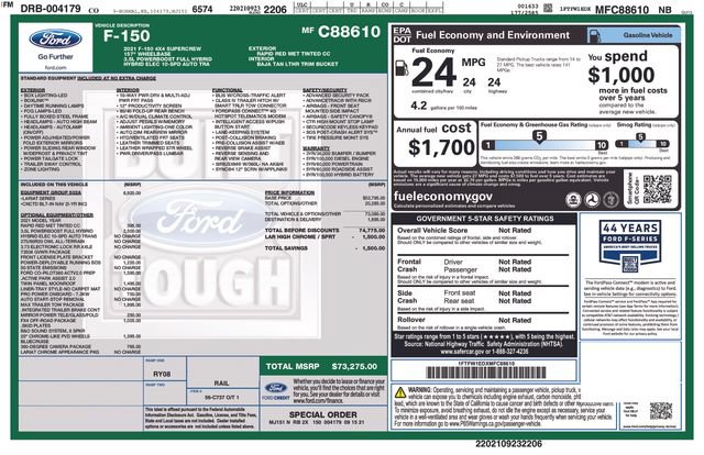 Used 2021 Ford F150 Lariat w/ Equipment Group 502A High AWD/4WD image 8
