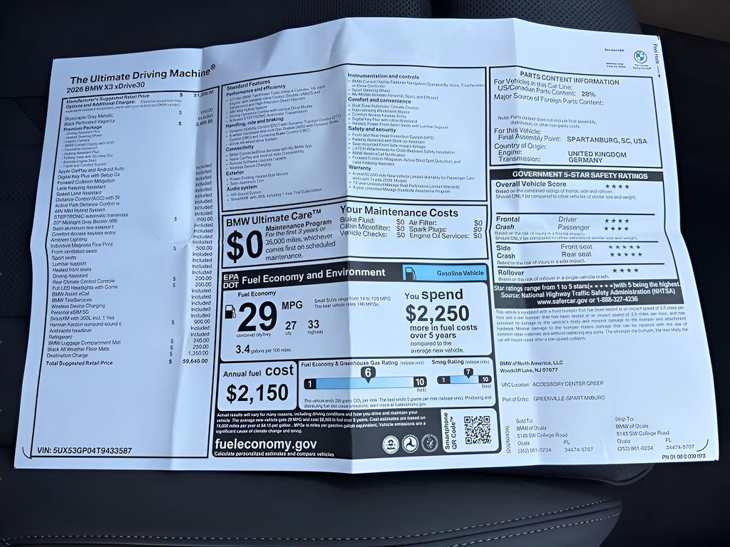 New 2026 BMW X3 xDrive30 w/ Premium Package image 24