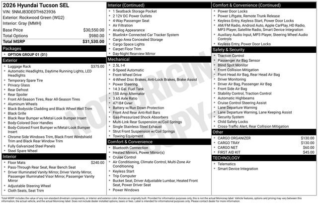 New 2026 Hyundai Tucson SEL image 18