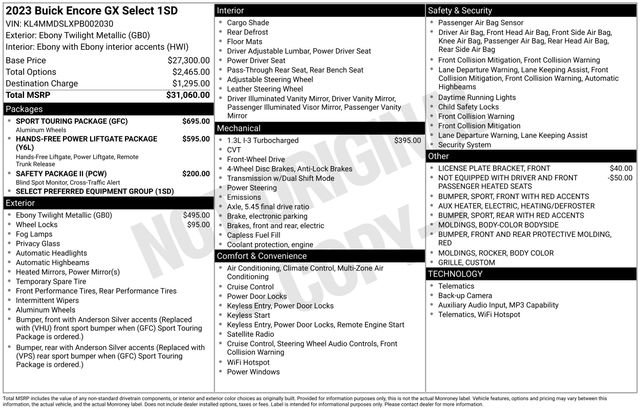Certified 2023 Buick Encore GX Select w/ Sport Touring Package image 42
