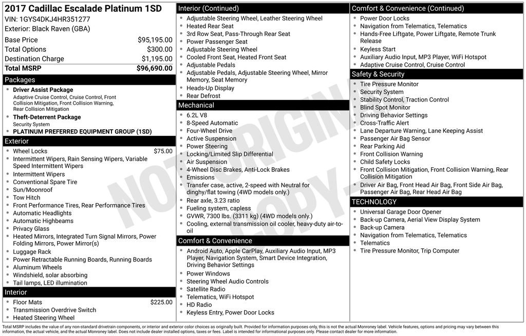 Used 2017 Cadillac Escalade Platinum image 4