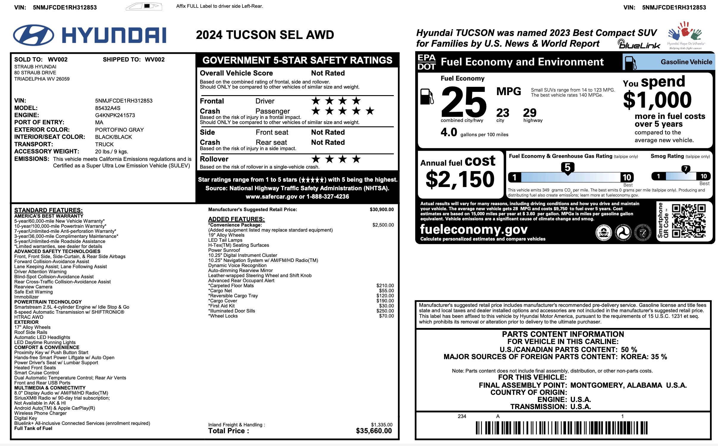 Used 2024 Hyundai Tucson SEL w/ Convenience Package image 4
