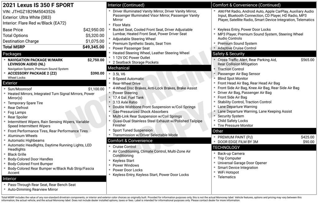 Used 2021 Lexus IS 350 F Sport image 44