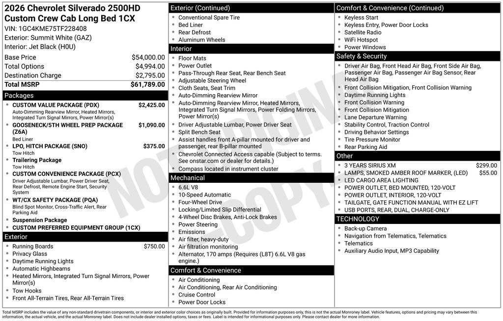 New 2026 Chevrolet Silverado 2500 Custom w/ Custom Value Package AWD/4WD image 25