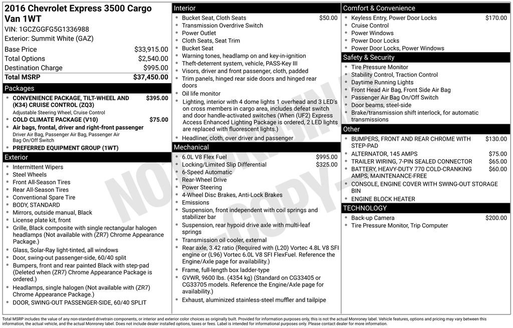 Used 2016 Chevrolet Express 3500 RWD image 5