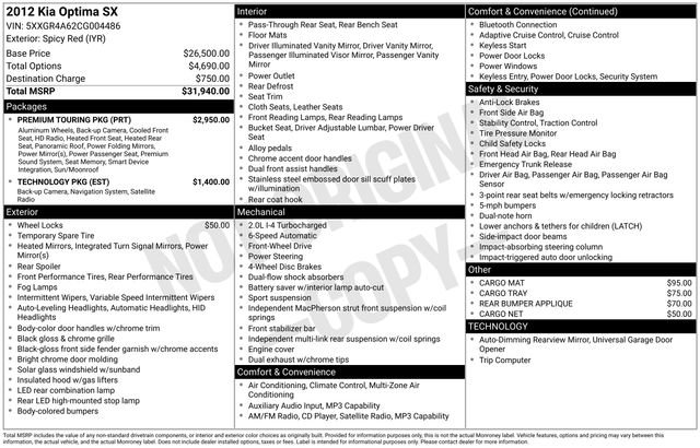 Used 2012 Kia Optima SX w/ Premium Touring Pkg image 15