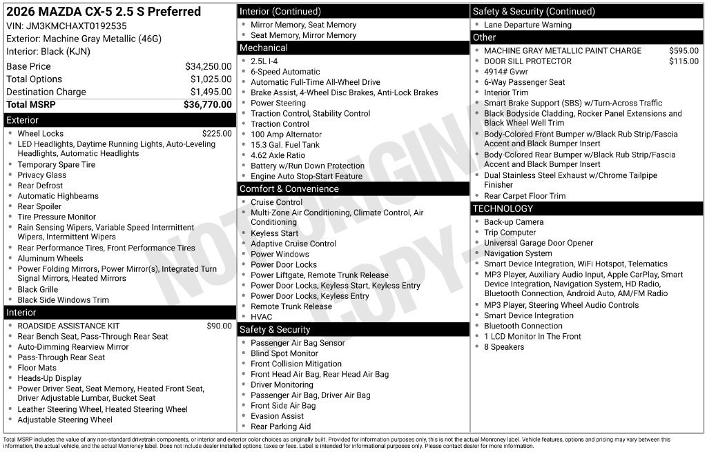 New 2026 MAZDA CX-5 Preferred AWD/4WD image 7