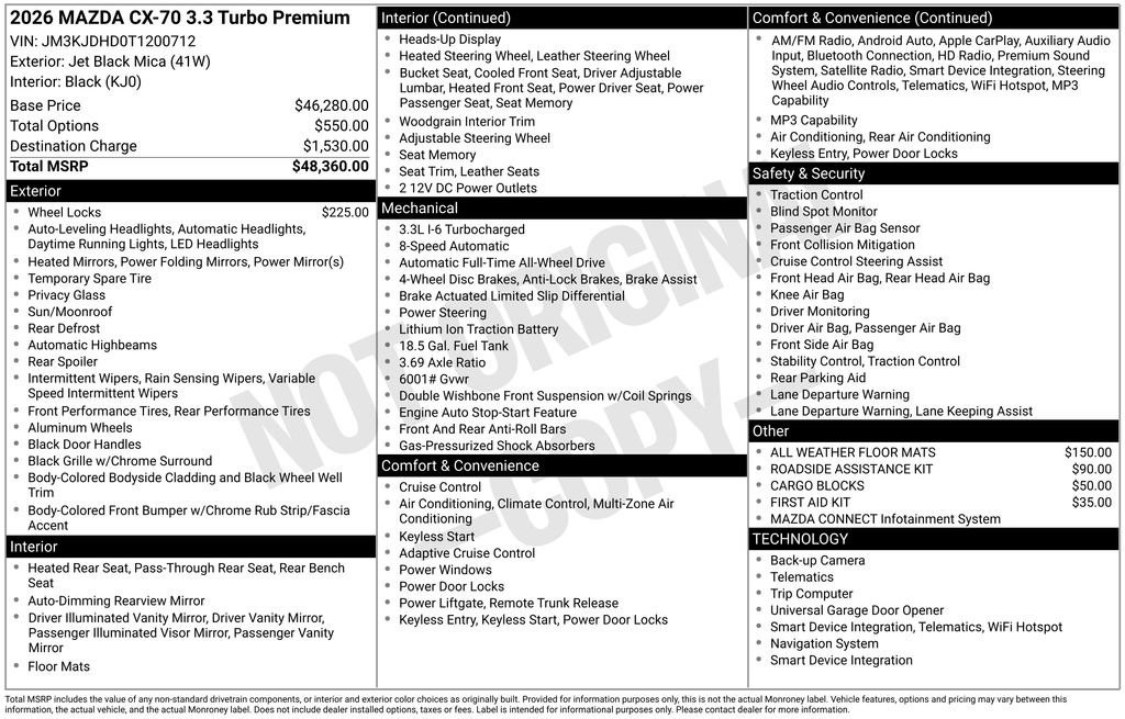 New 2026 MAZDA CX-70 3.3 Turbo w/ Premium Package image 35