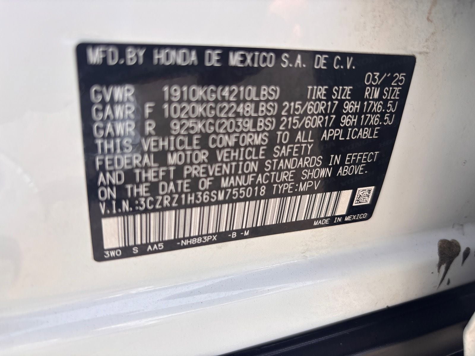Certified 2025 Honda HR-V LX image 32