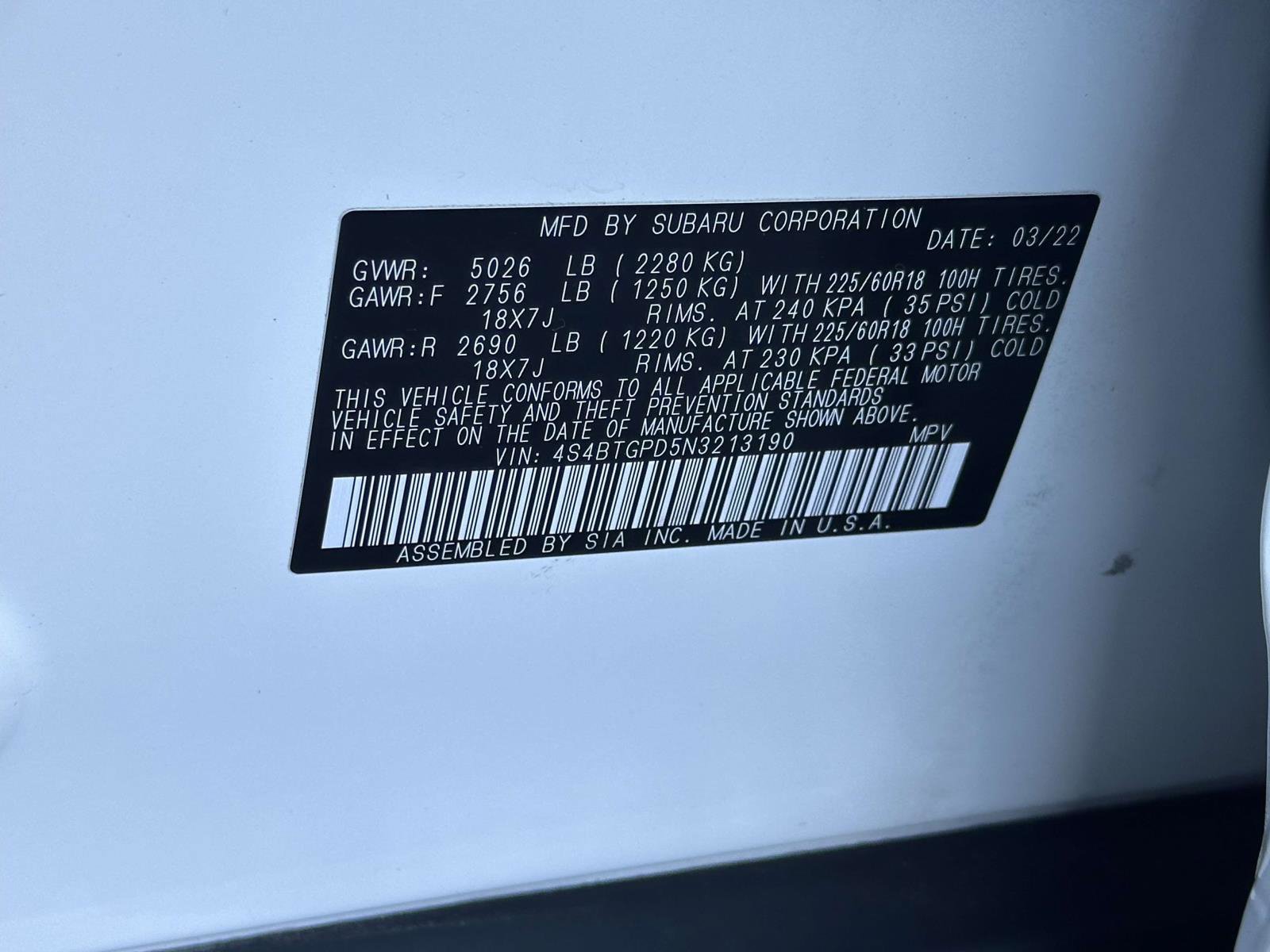 Certified 2022 Subaru Outback Touring XT AWD/4WD image 26