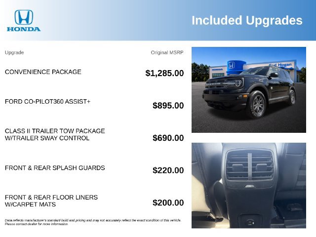 Used 2022 Ford Bronco Sport Big Bend w/ Convenience Package AWD/4WD image 3