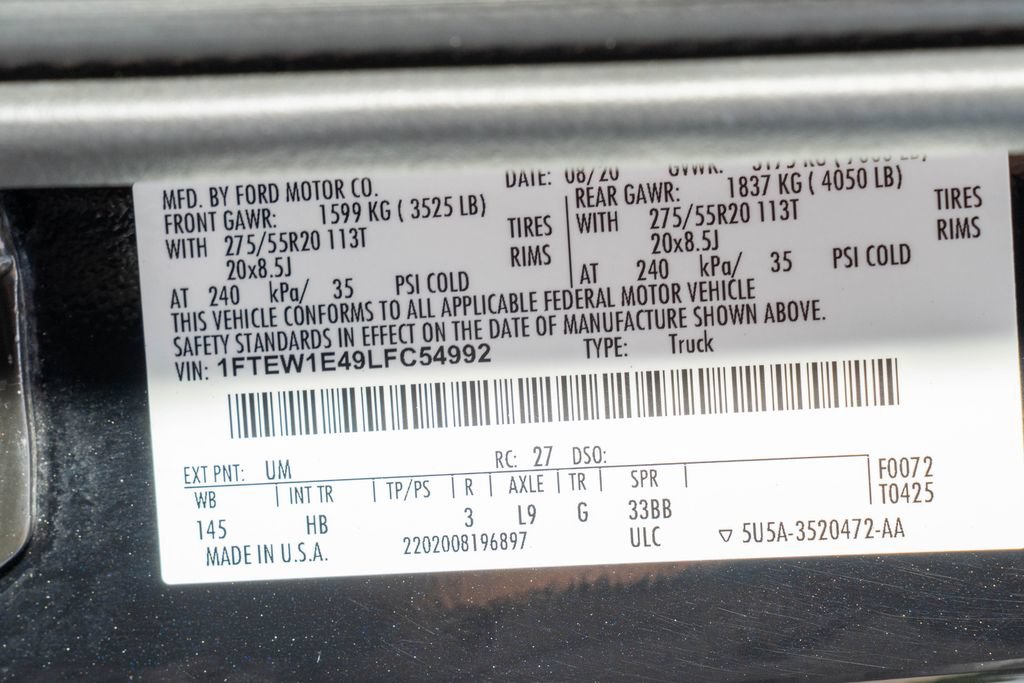 Used 2020 Ford F150 Lariat w/ Equipment Group 502A Luxury AWD/4WD image 30