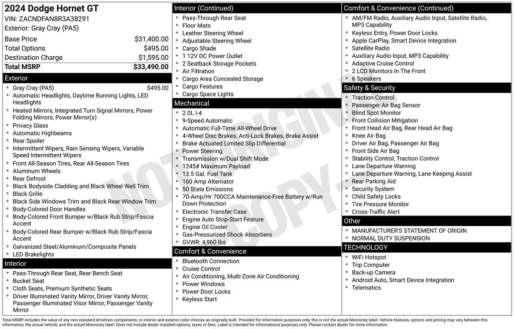 Certified 2024 Dodge Hornet GT image 7