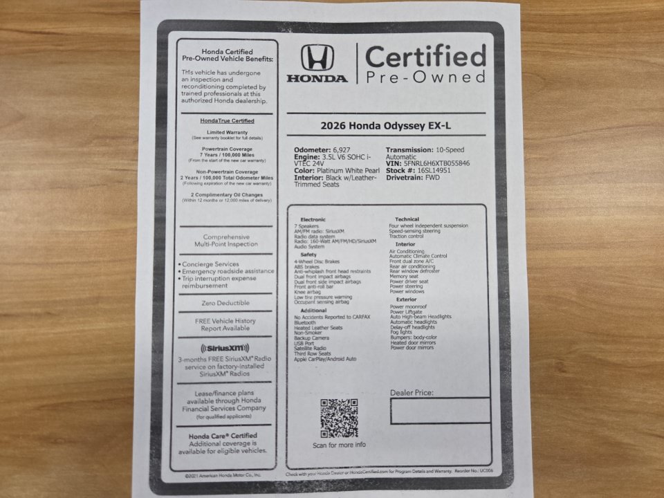 Used 2026 Honda Odyssey EX-L image 33