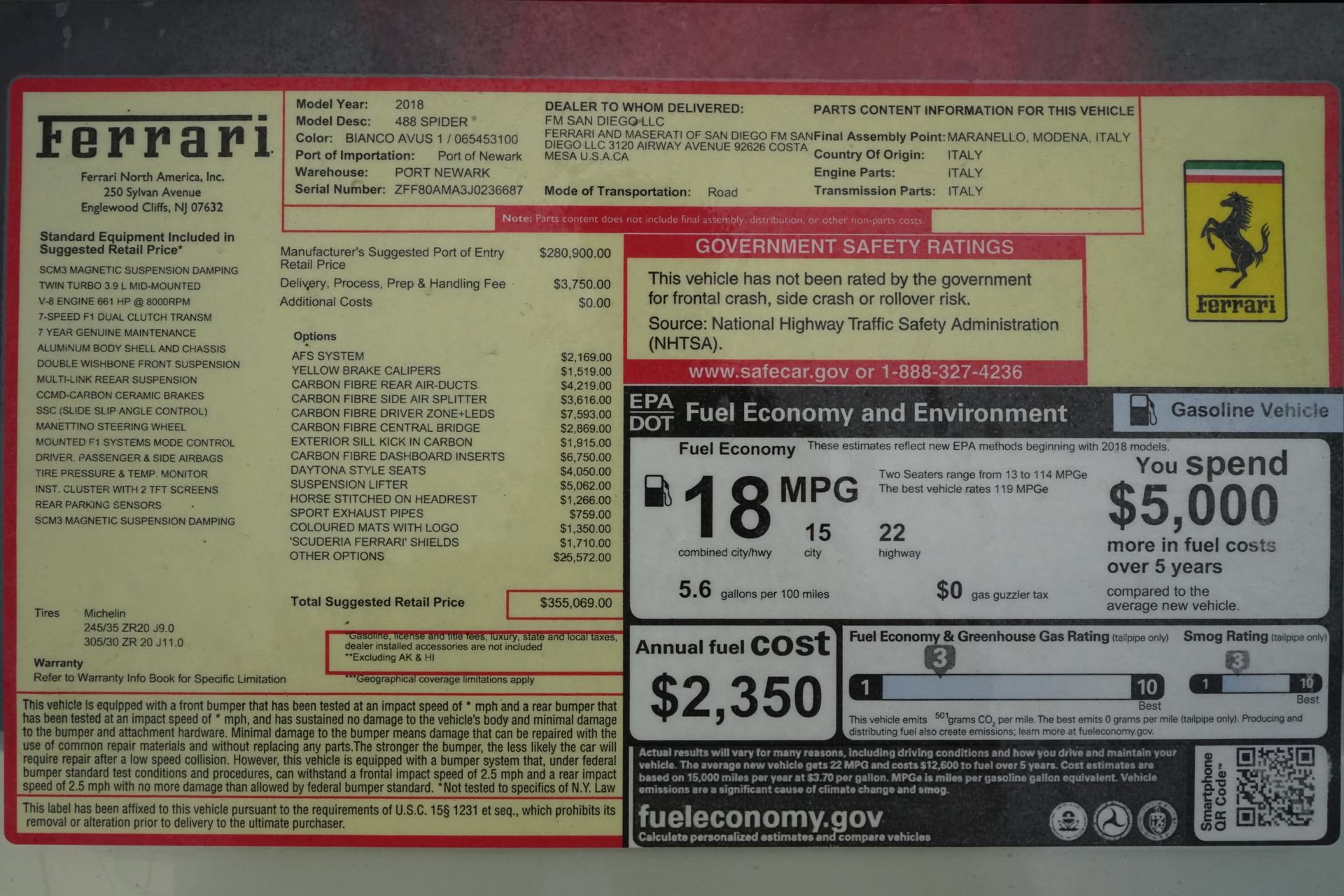 Used 2018 Ferrari 488 Spider RWD image 22