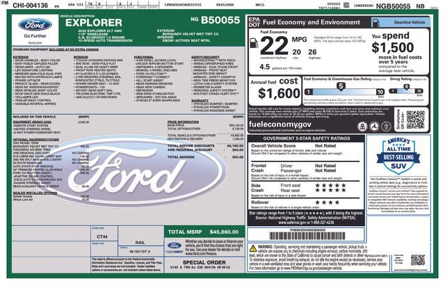 Used 2022 Ford Explorer XLT w/ Equipment Group 202A image 9