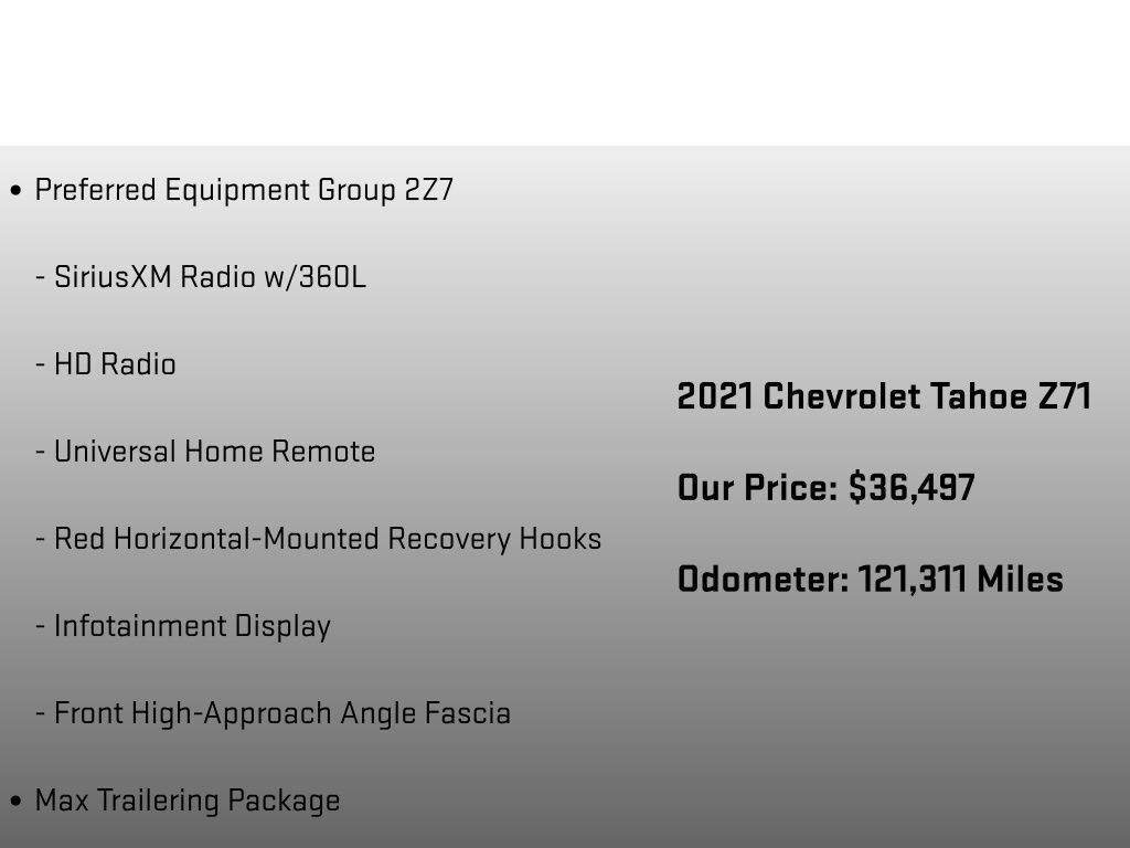 Used 2021 Chevrolet Tahoe Z71 w/ Z71 Off-Road Package image 18