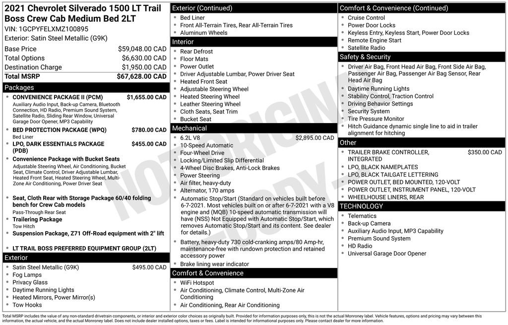 Used 2021 Chevrolet Silverado 1500 LT Trail Boss w/ Convenience Package II AWD/4WD image 43