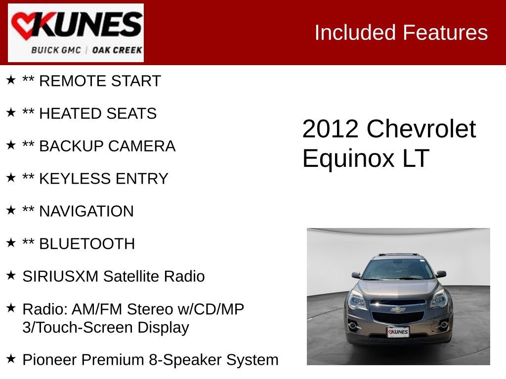 Used 2012 Chevrolet Equinox LT w/ LPO, Protection Package AWD/4WD image 2