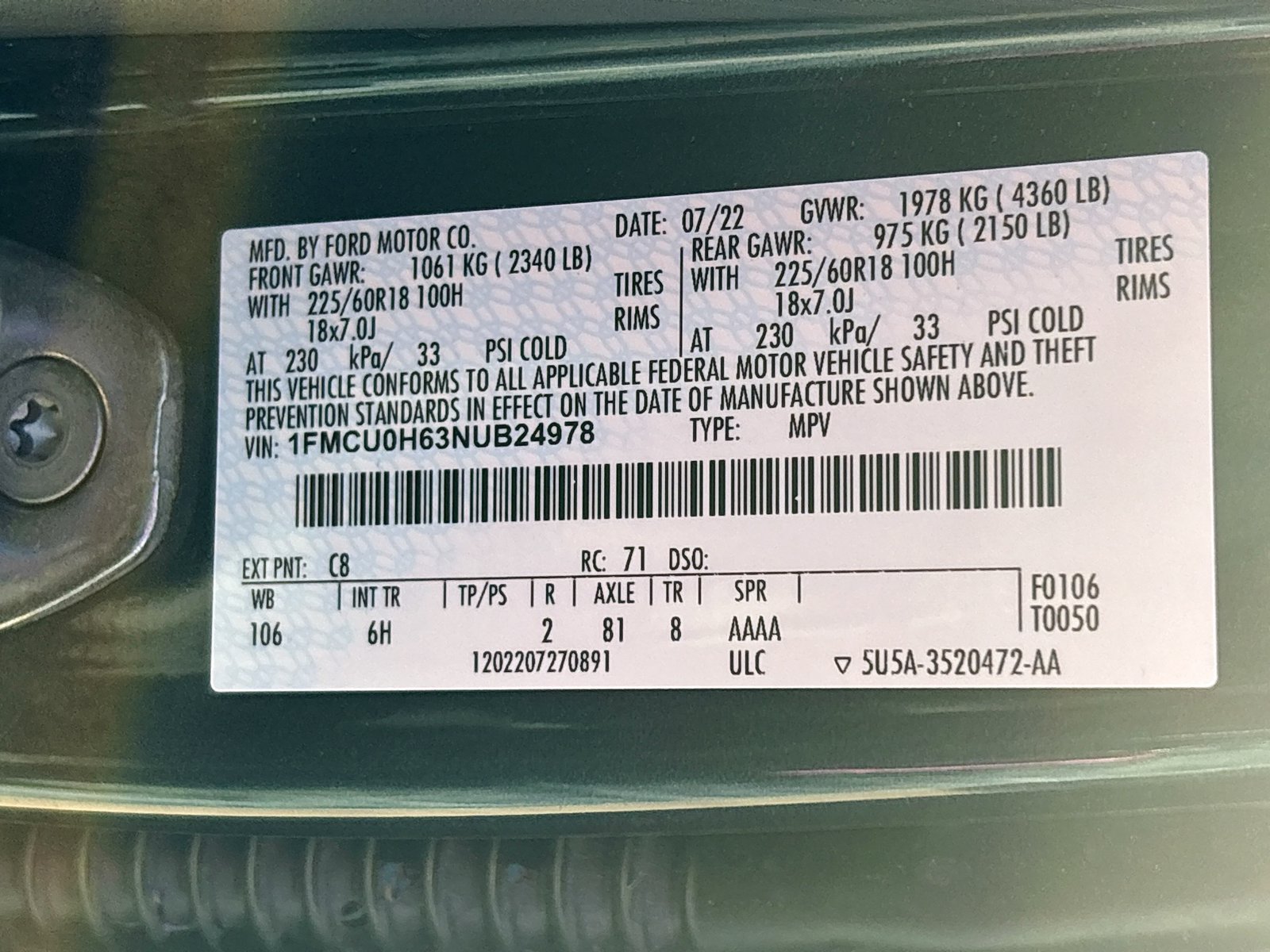 Used 2022 Ford Escape SEL w/ Technology Package FWD image 29