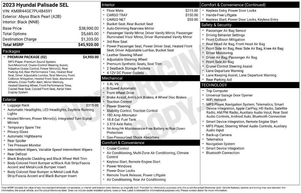 Used 2023 Hyundai Palisade SEL w/ Premium Package FWD image 43
