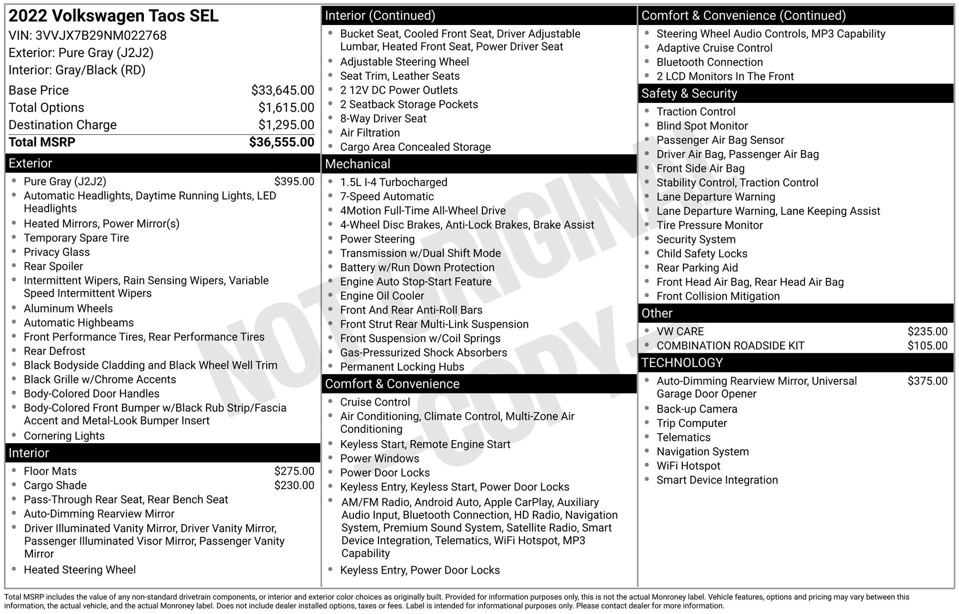 Used 2022 Volkswagen Taos SEL image 3