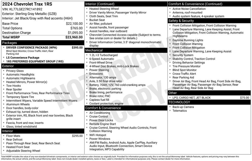 Certified 2024 Chevrolet Trax RS w/ Driver Confidence Package FWD image 7