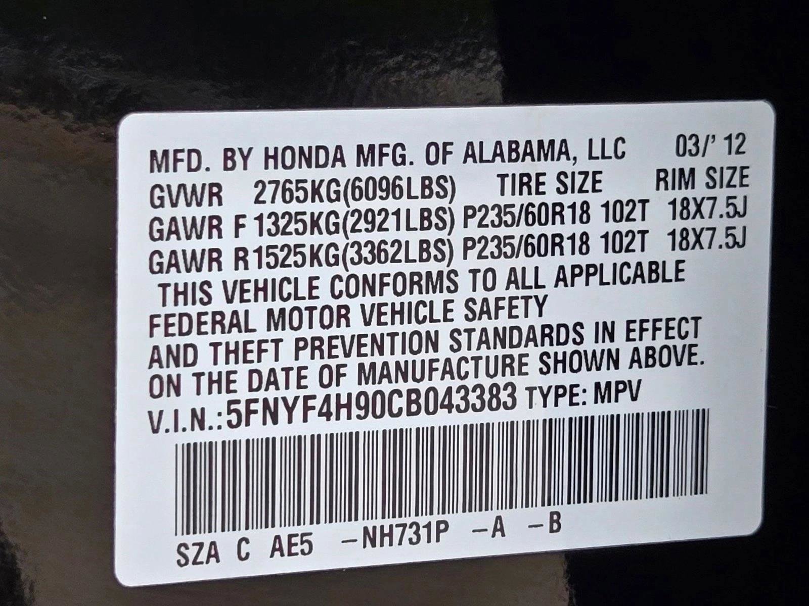 Used 2012 Honda Pilot Touring image 27
