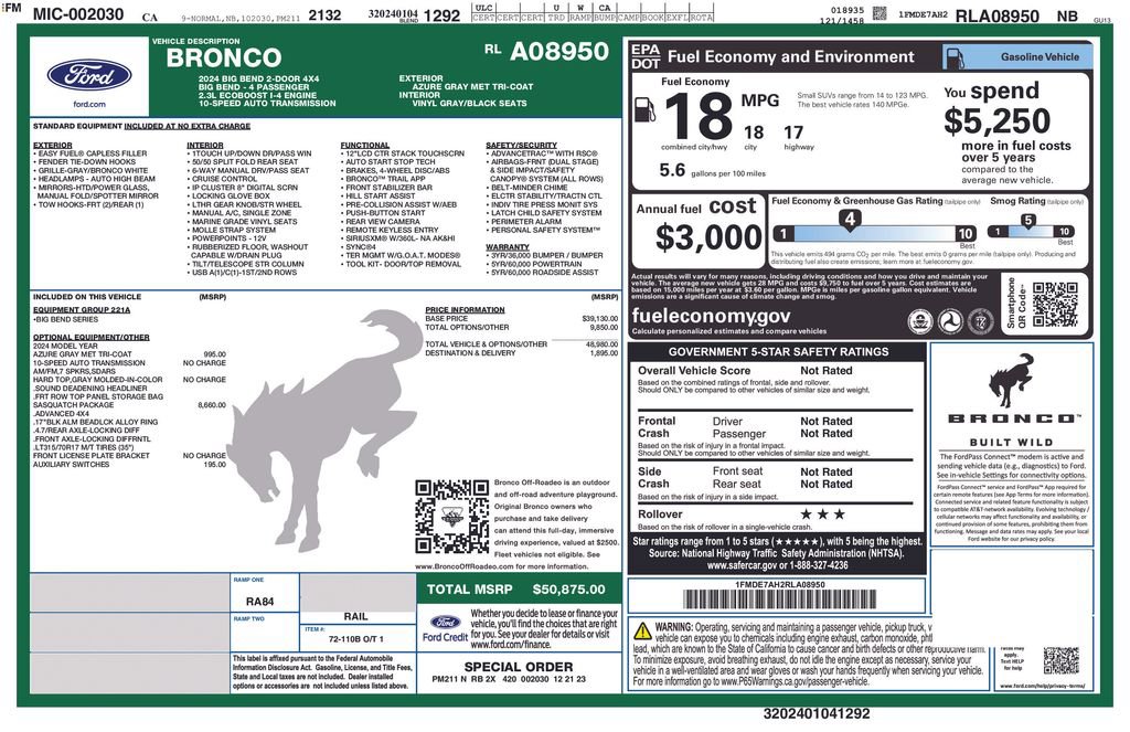 Used 2024 Ford Bronco Big Bend w/ Sasquatch Package image 4