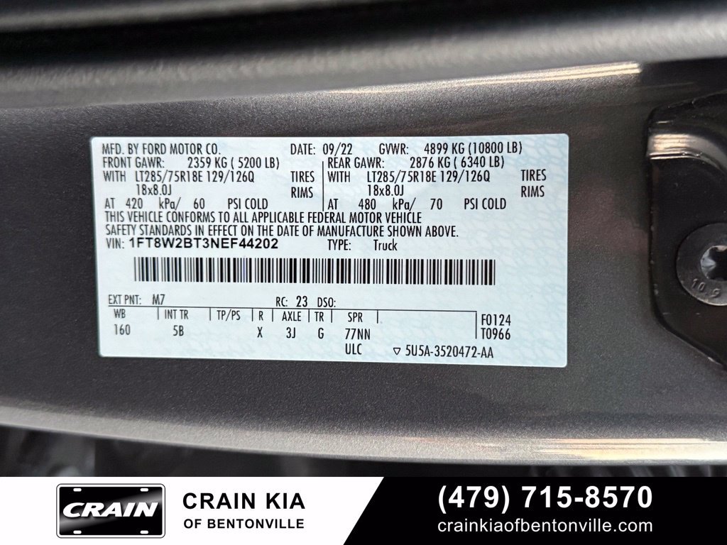 Used 2022 Ford F250 Lariat w/ Tremor Off-Road Package AWD/4WD image 34