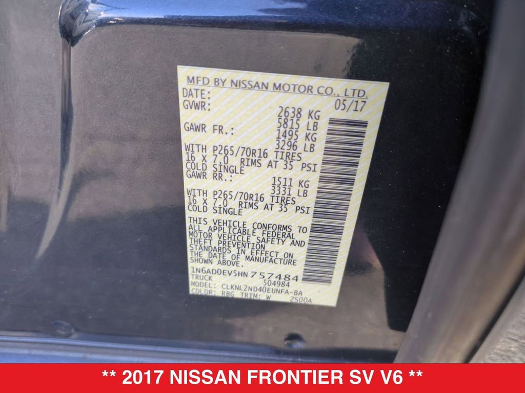 Used 2017 Nissan Frontier SV w/ SV Value Truck Package image 35