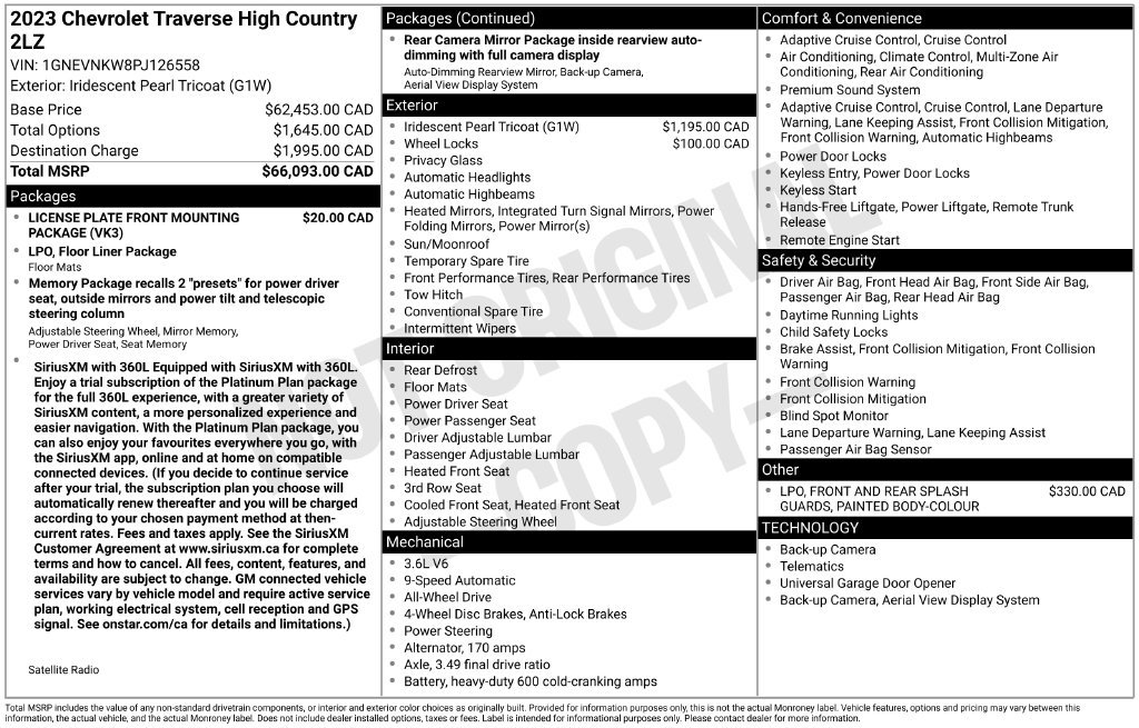Used 2023 Chevrolet Traverse High Country AWD/4WD image 11