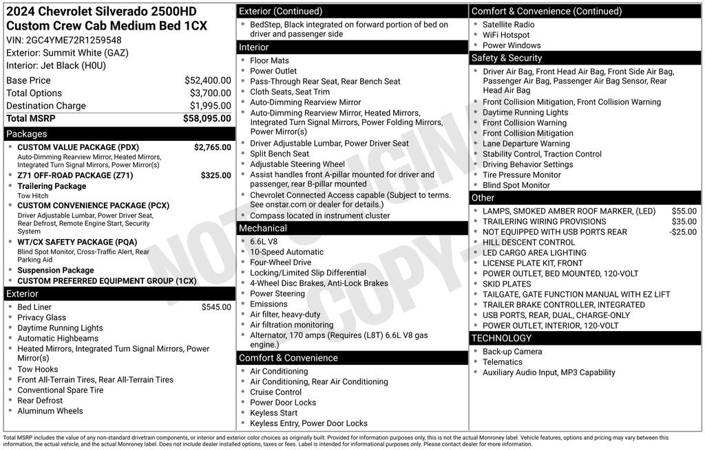 Used 2024 Chevrolet Silverado 2500 Custom w/ Custom Value Package AWD/4WD image 51