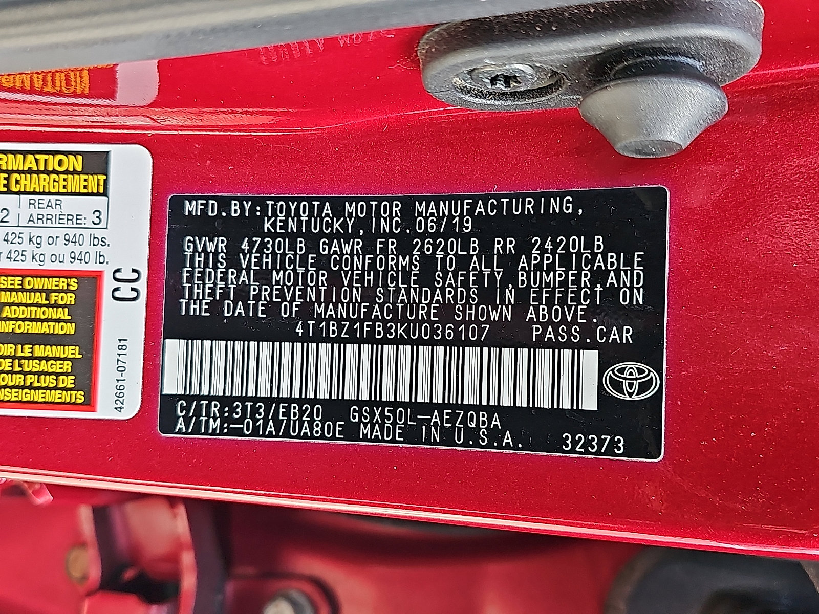 Used 2019 Toyota Avalon XSE w/ All Weather Liner Package image 30