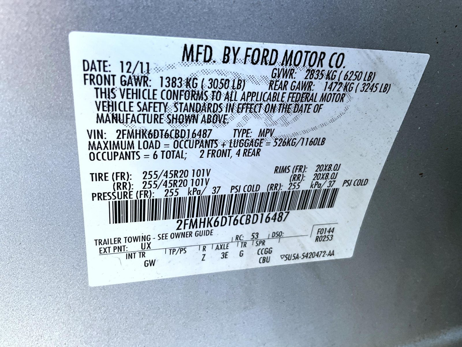 Used 2012 Ford Flex Titanium w/ Equipment Group Order Code AWD/4WD image 29