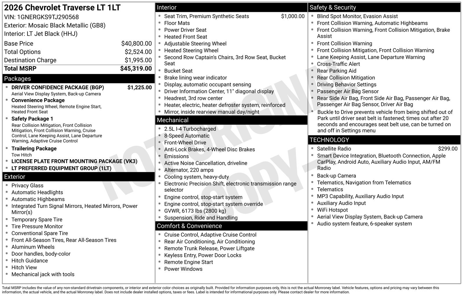 Used 2026 Chevrolet Traverse LT w/ Driver Confidence Package FWD image 16