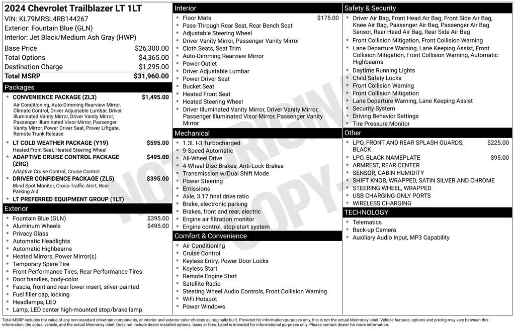 Used 2024 Chevrolet TrailBlazer LT w/ Convenience Package AWD/4WD image 42