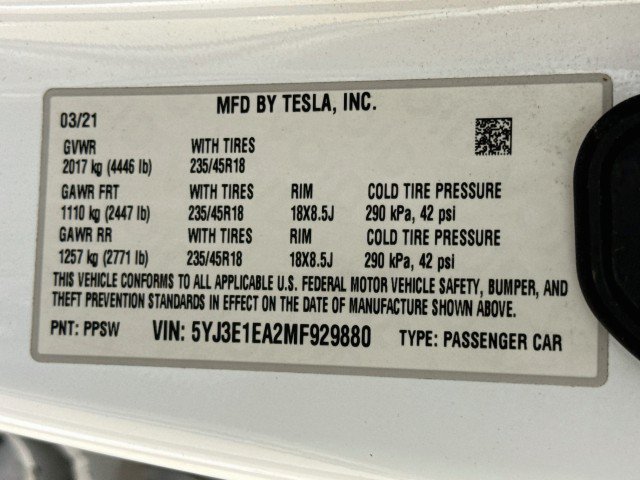 Used 2021 Tesla Model 3 Standard Range Plus RWD image 31