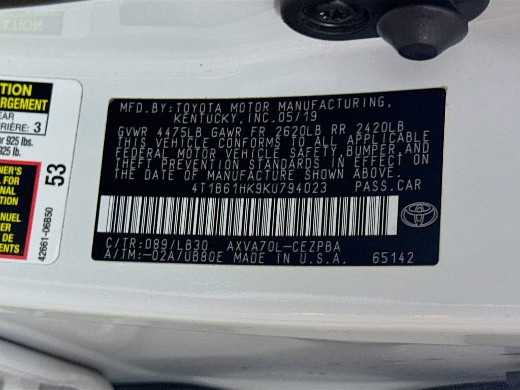 Certified 2019 Toyota Camry XSE FWD image 32