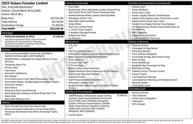 Used 2025 Subaru Forester Limited w/ Popular Package #2 image 31