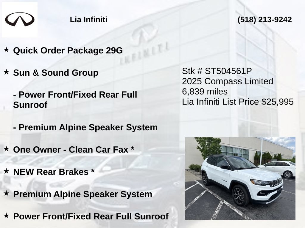 Used 2025 Jeep Compass Limited w/ Sun & Sound Group AWD/4WD image 10