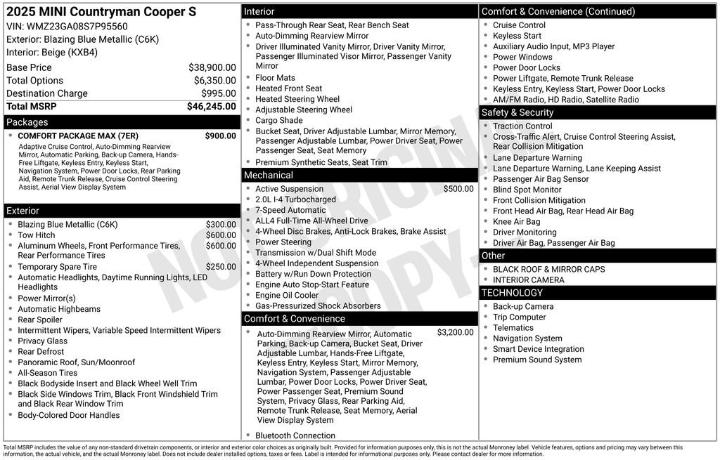 Certified 2025 MINI Cooper Countryman S w/ Comfort Package Max image 38