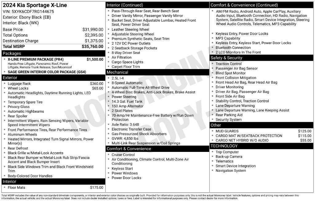 Certified 2024 Kia Sportage X-Line w/ X-Line Premium Package AWD/4WD image 38
