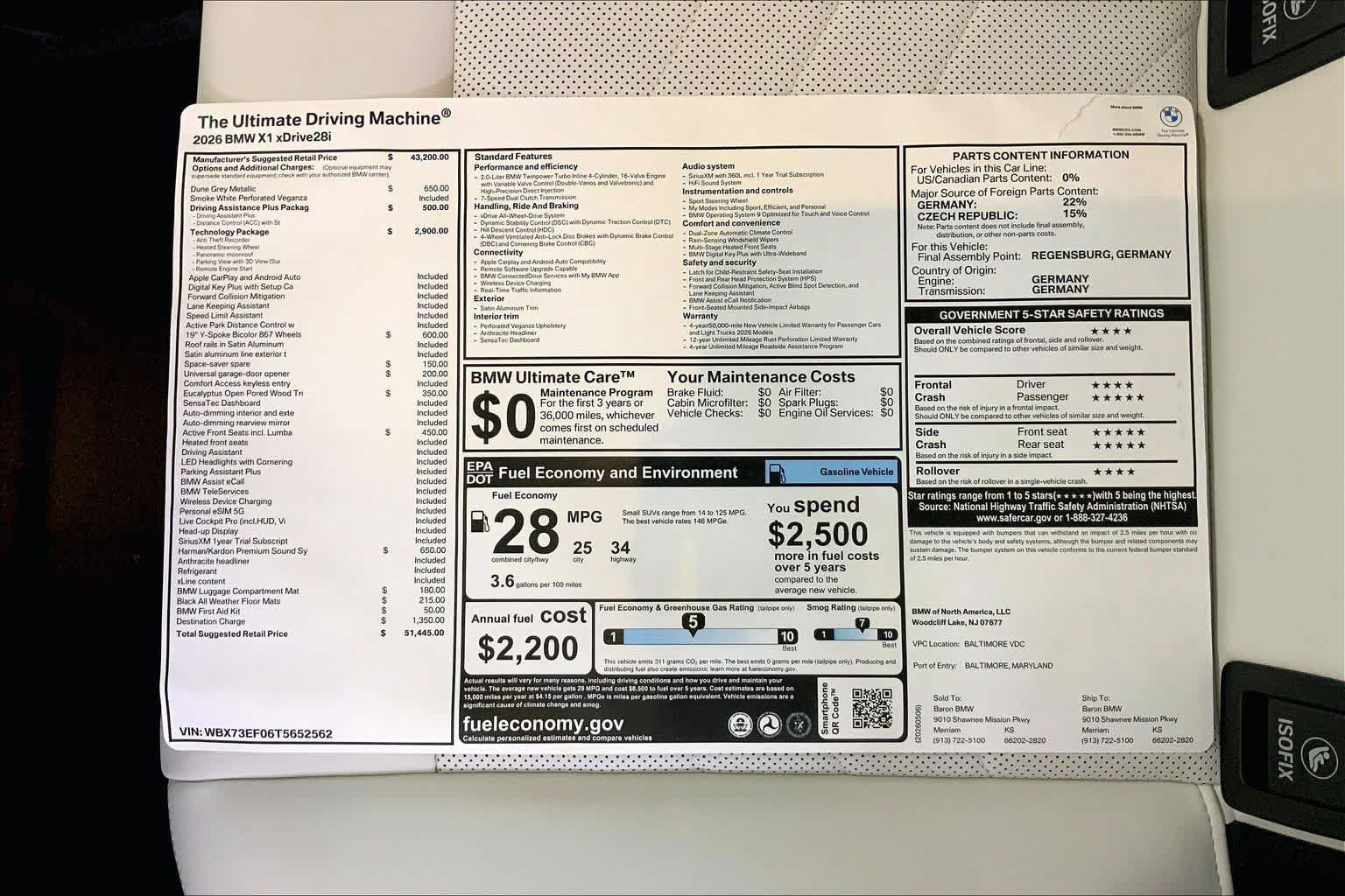 New 2026 BMW X1 xDrive28i w/ Technology Package AWD/4WD image 21