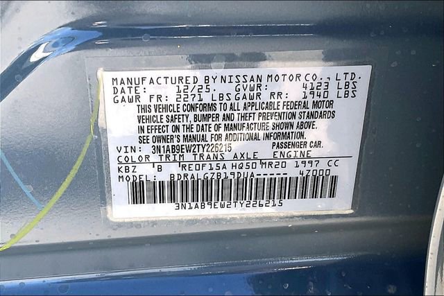 New 2026 Nissan Sentra SL w/ Floor Mat Package image 8