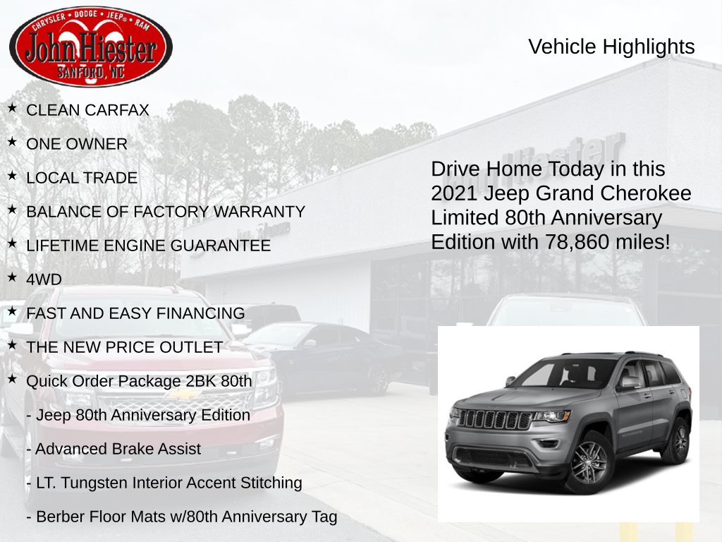 Used 2021 Jeep Grand Cherokee Limited w/ Quick Order Package 28K 80th AWD/4WD image 3