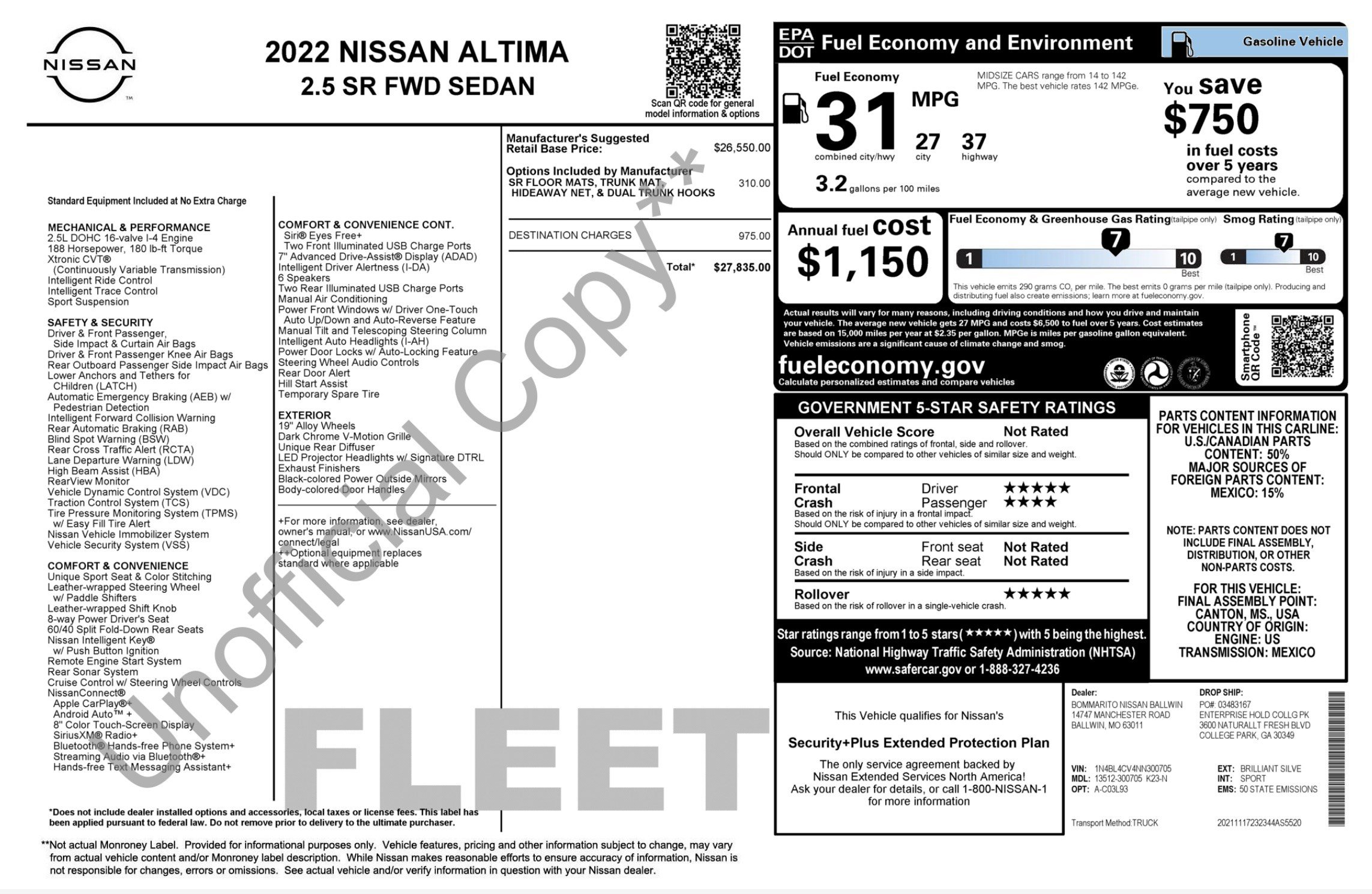 Used 2022 Nissan Altima 2.5 SR FWD image 2