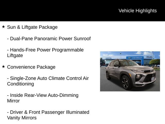 Used 2021 Chevrolet TrailBlazer RS w/ Sun and Liftgate Package image 2