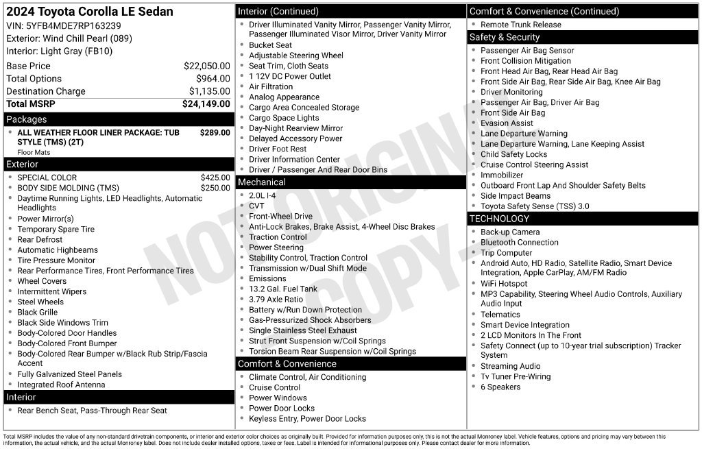 Certified 2024 Toyota Corolla LE FWD image 28