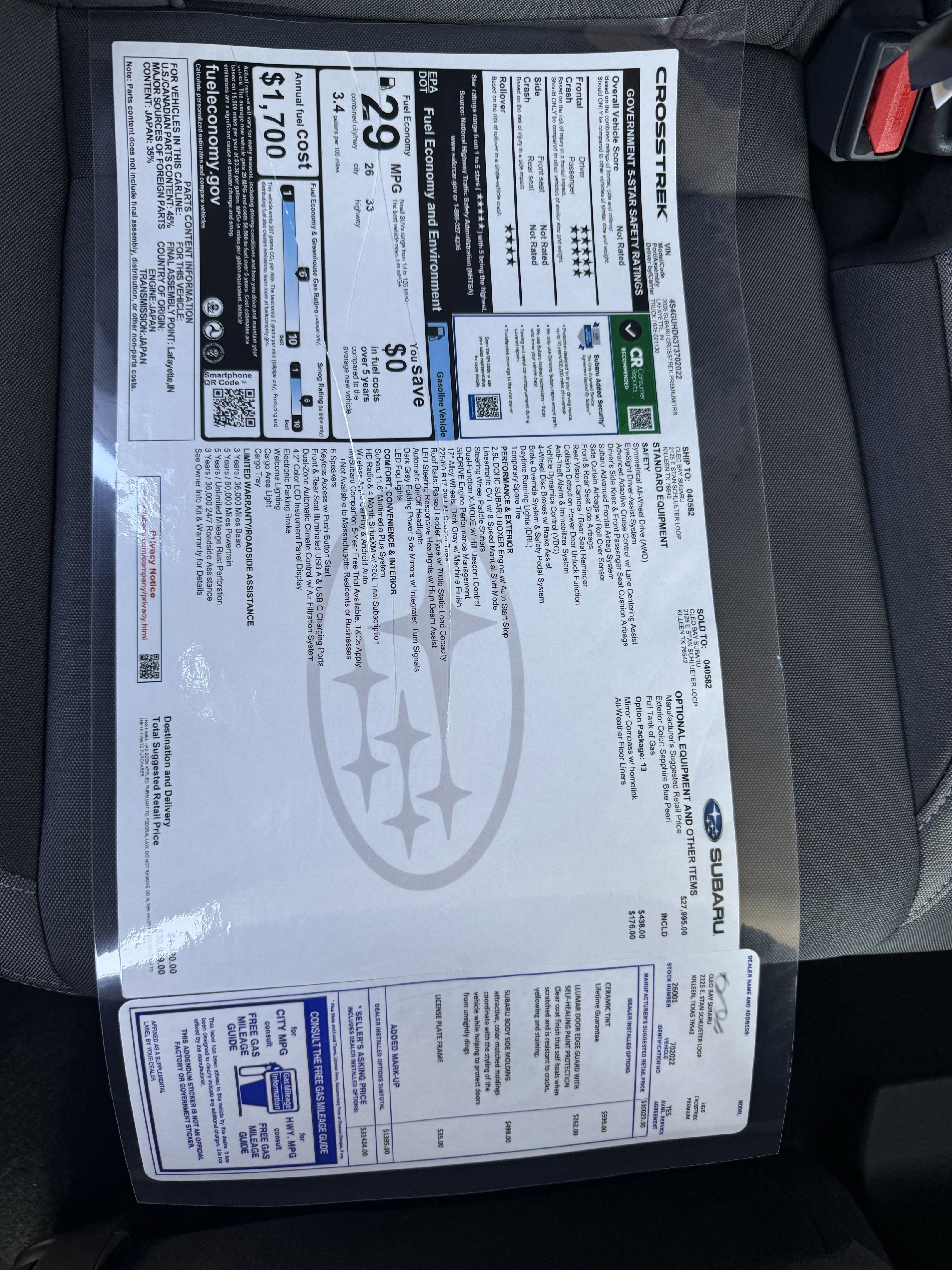 New 2026 Subaru Crosstrek 2.5i Premium image 31